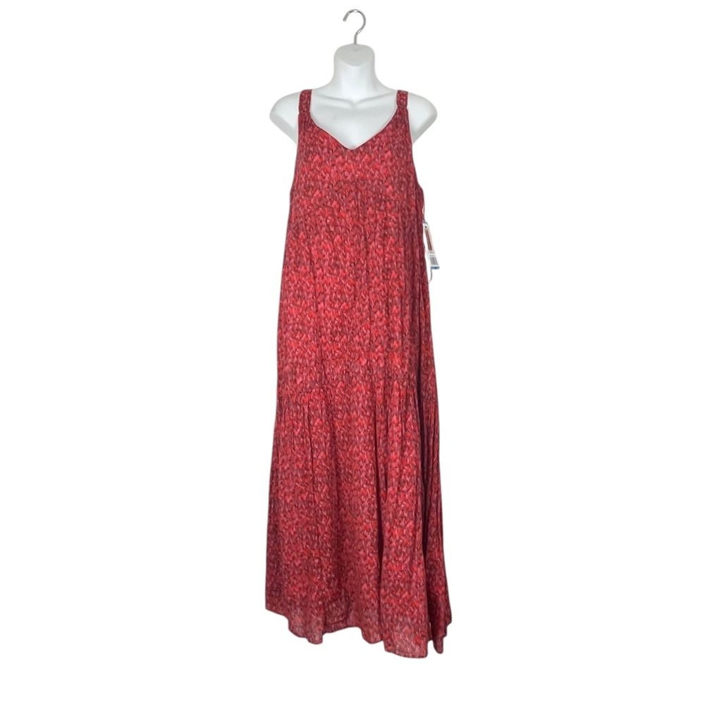 NWT JOIE Tea Rose Maxi Dress Size Large | Red Print Tiered Sundress NEW